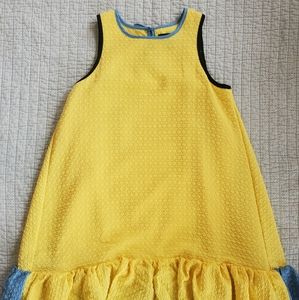 Victoria Beckham for Target Girls Size Large Yellow Dress with Blue Trim (Used)